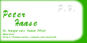 peter haase business card