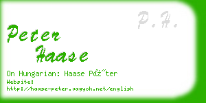 peter haase business card